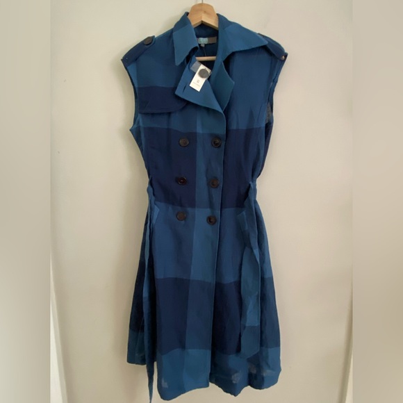 NEW Anthropologie Checkered Trench - Picture 5 of 7